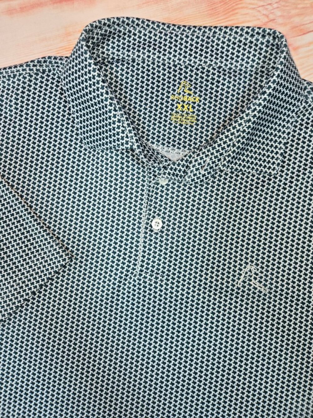 Rhoback Baylor Bears Performance Green Texas Print Polo XXL